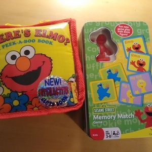 Elmo memory game and soft book